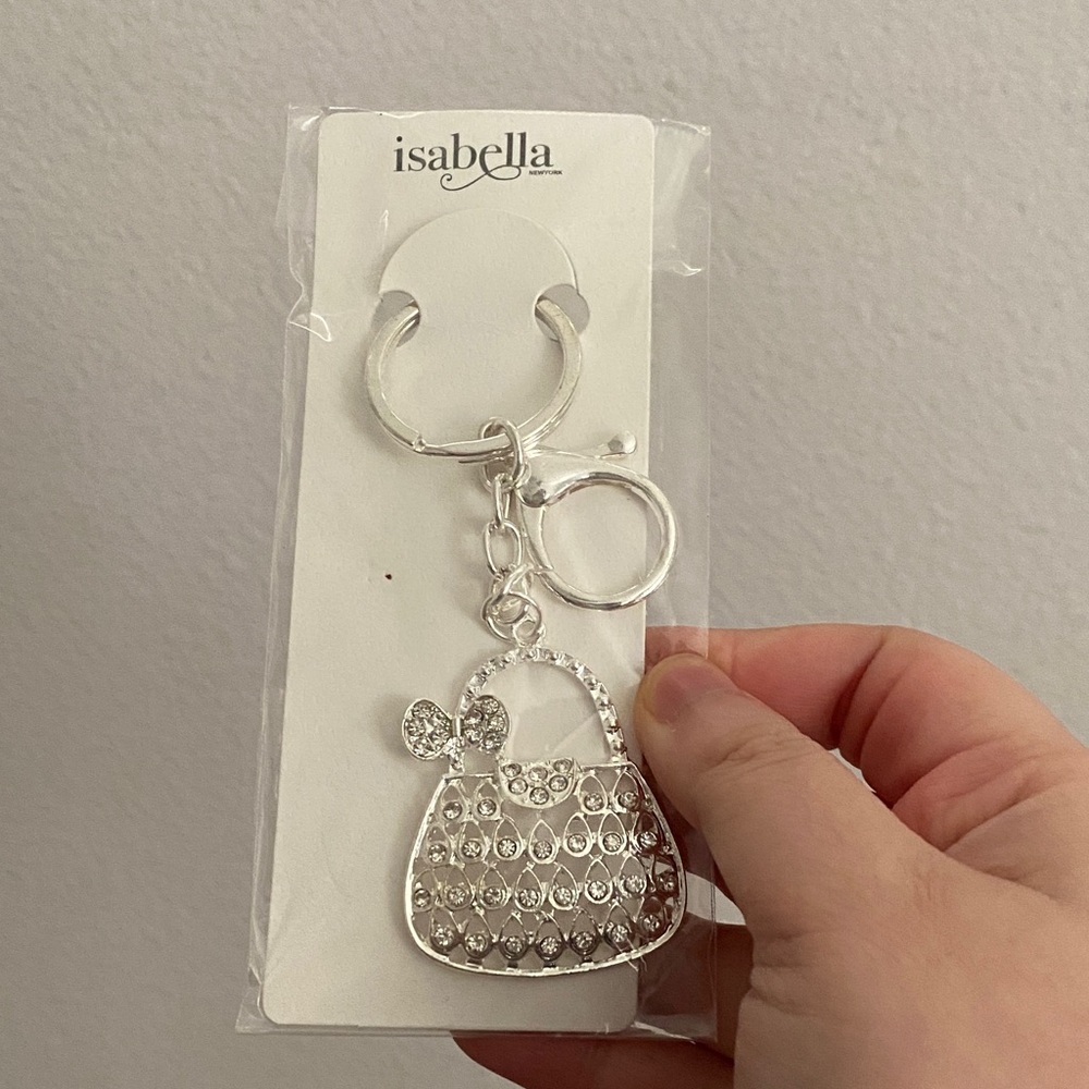 Abella Silver Purse Charm Key Holder